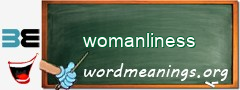 WordMeaning blackboard for womanliness